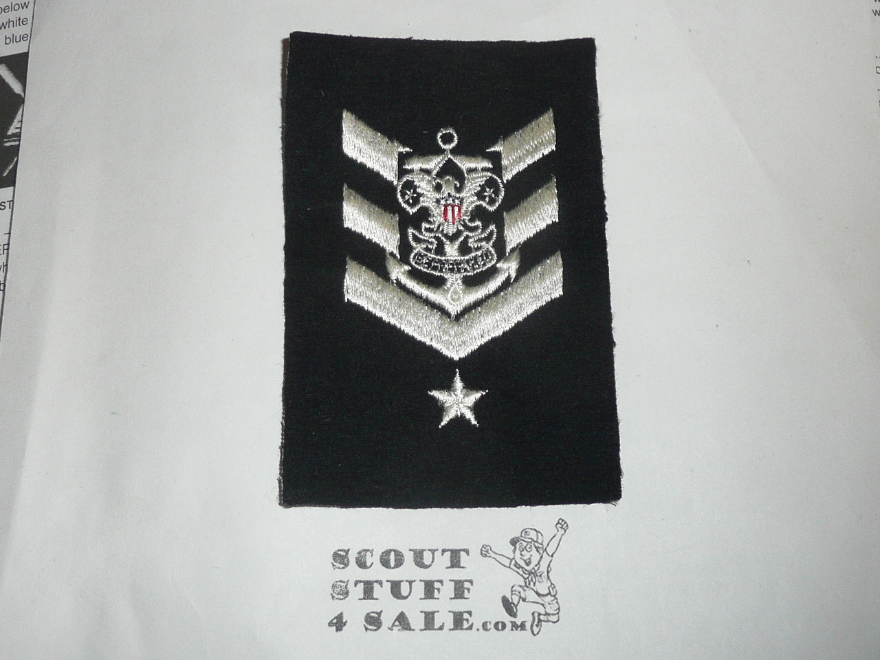 Sea Scout Position Patch, Boatswain on Blue Felt