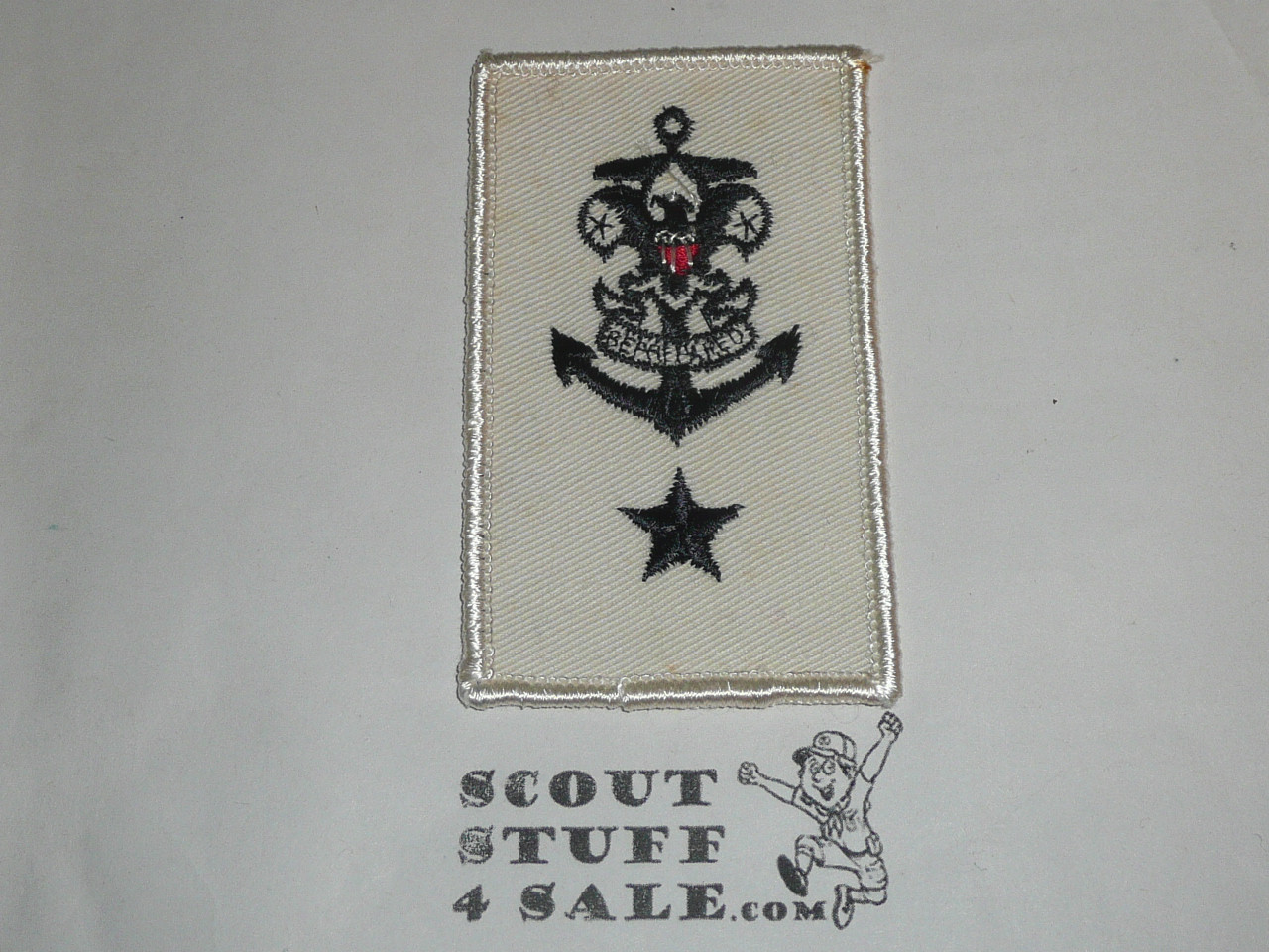 Sea Scout Position Patch, Mate on White Twill with r/e