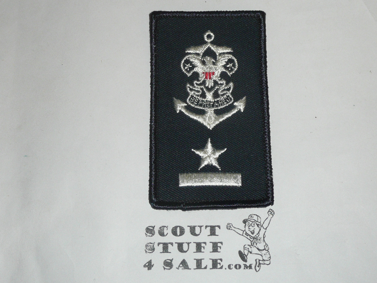 Sea Scout Position Patch, Sea Scout Ship Skipper on blue twill with rolled edge