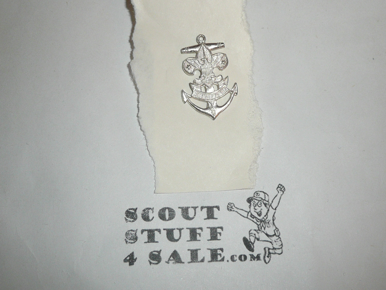 Early Sea Scout Hat Badge with threaded post back, 1 1/4", Scarce