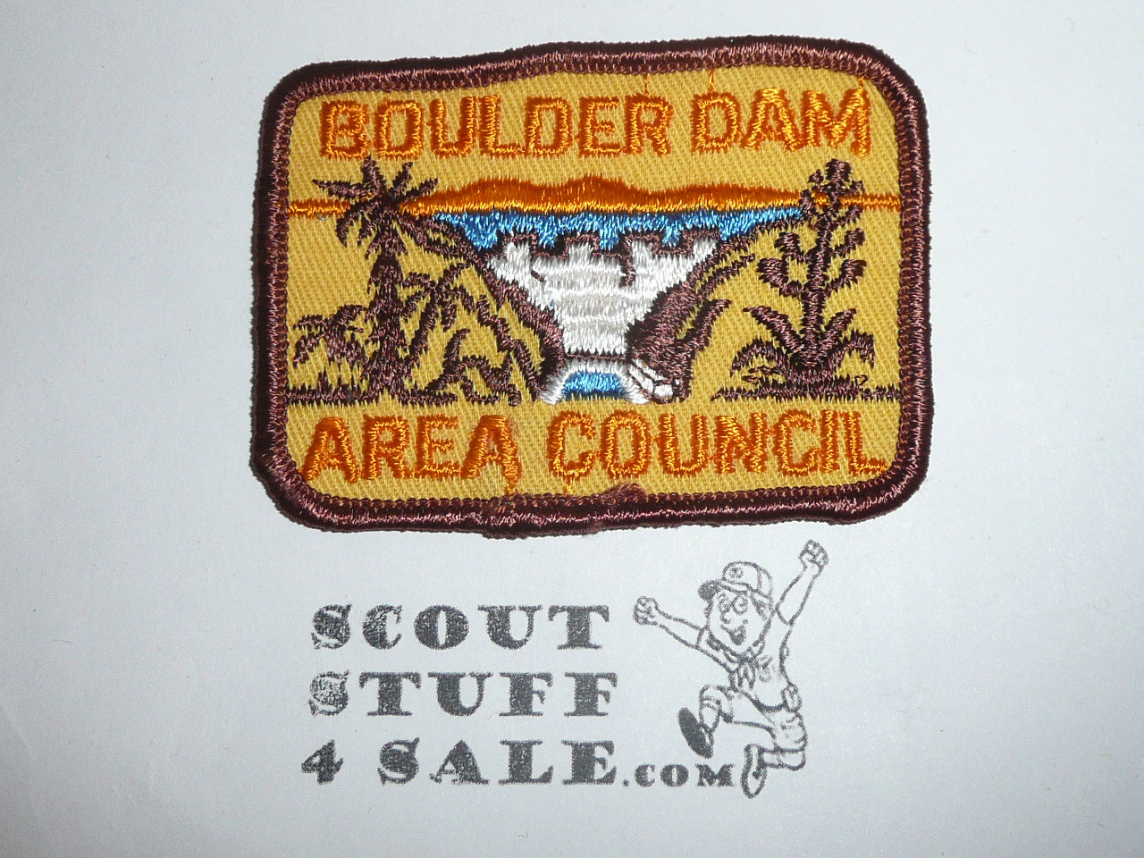 Boulder Dam Area Council Patch (CP), brown r/e on yellow twill