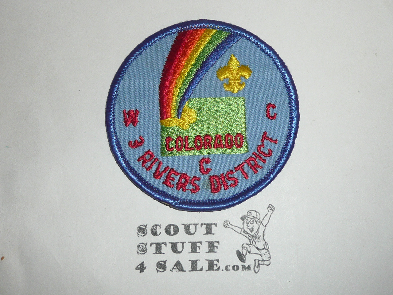Western Colorado Council Patch (CP), 3 Rivers District, blue r/e bdr