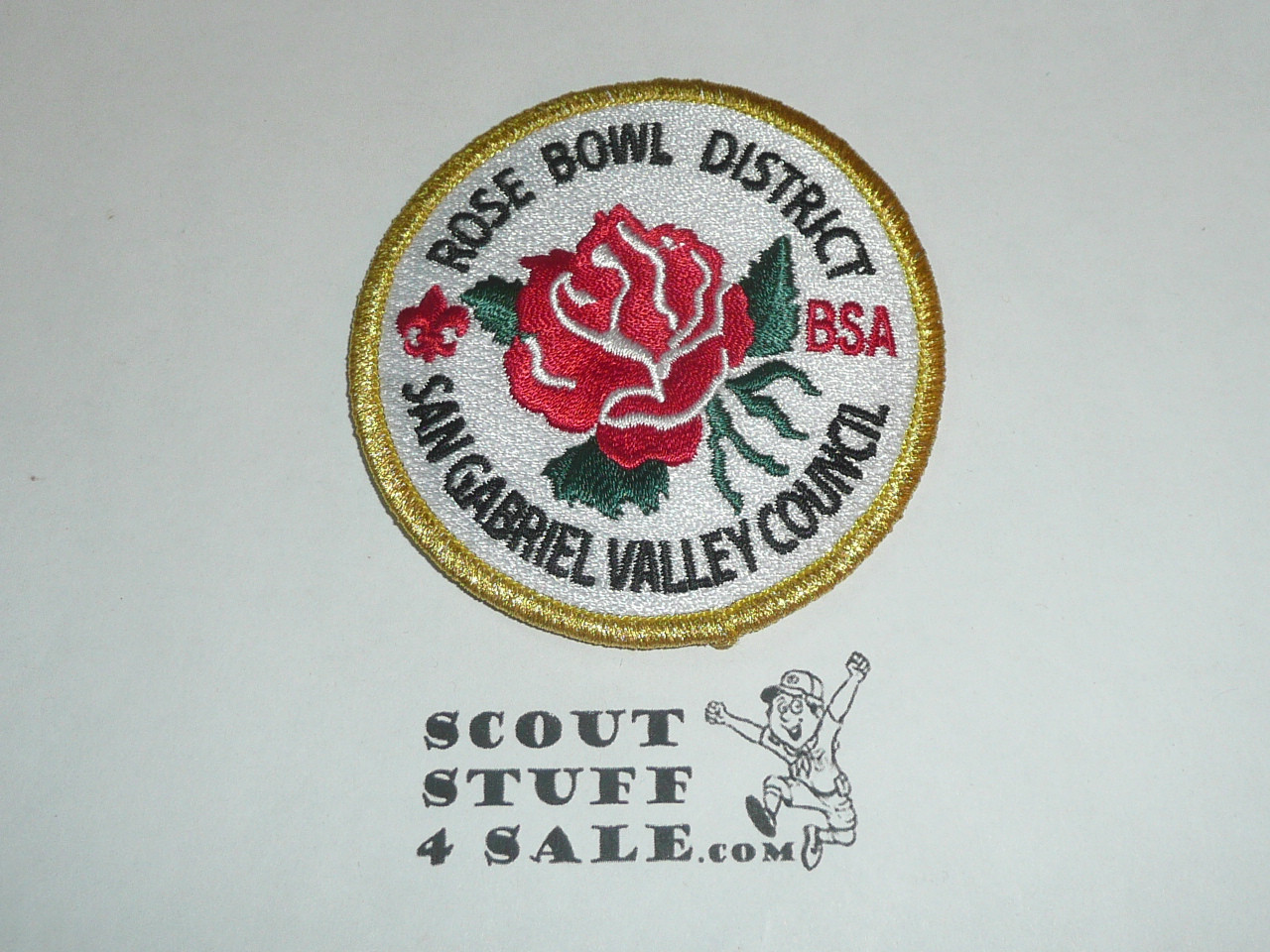 San Gabriel Valley Council Patch (CP), Rose Bowl District, gold mylar bdr