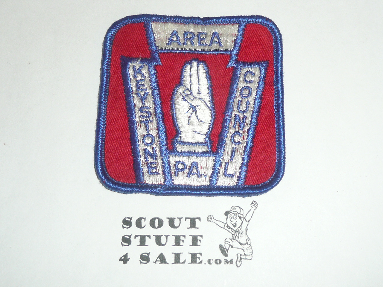 Keystone Area Council Patch (CP), red twill, blue r/e