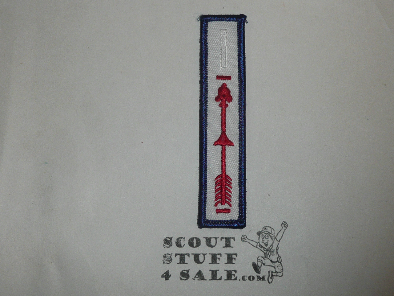 Vigil Order of the Arrow Pocket Dangle, white with blue bdr