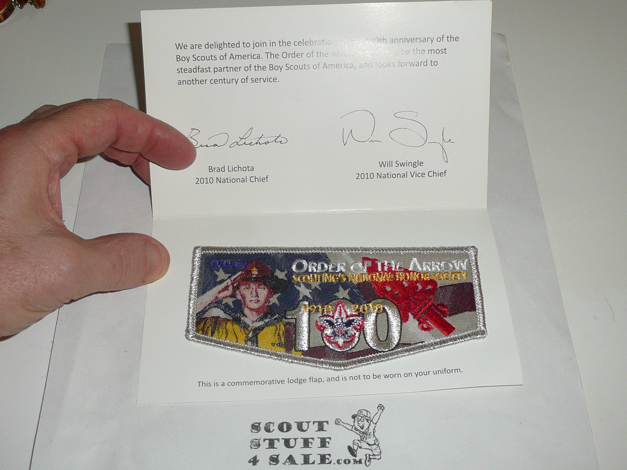 Order of the Arrow 2010 BSA 100th Anniversary Commemorative Flap Patch