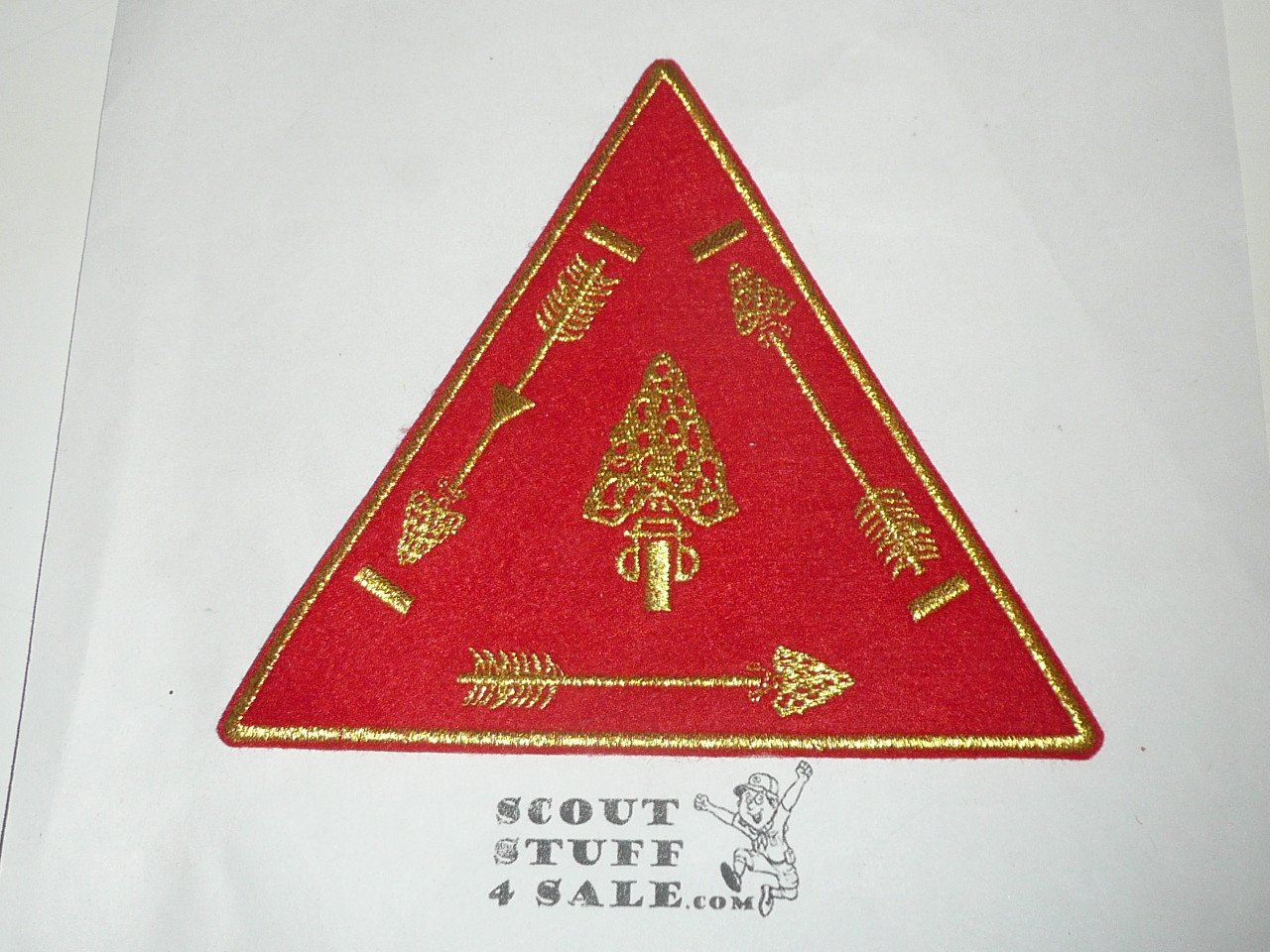 Order of the Arrow Vigil Jacket Patch, Red felt