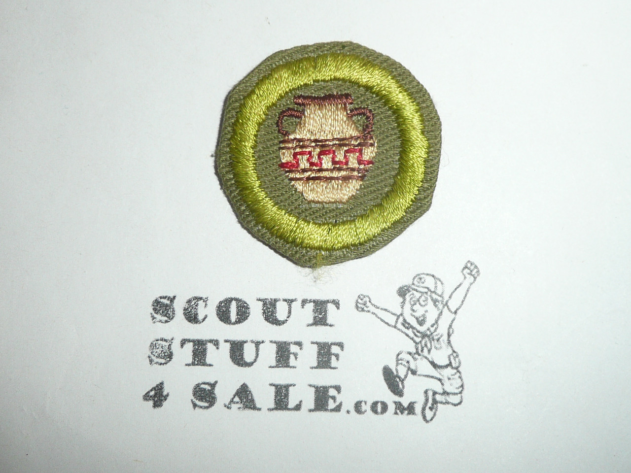 Pottery - Type E - Khaki Crimped Merit Badge (1947-1960)