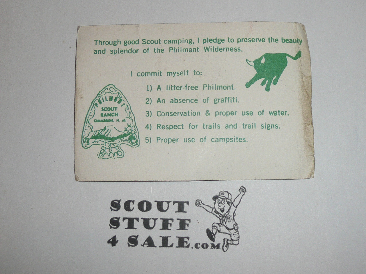 Philmont Scout Ranch, Wilderness Pledge Card