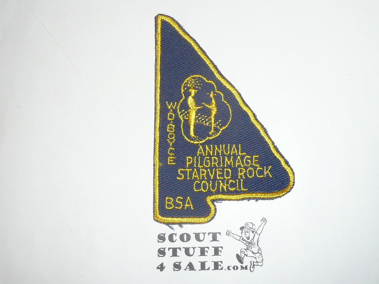 W.D. Boyce Annual Pilgrimage Hike Patch, Starved Rock Council, black c/e