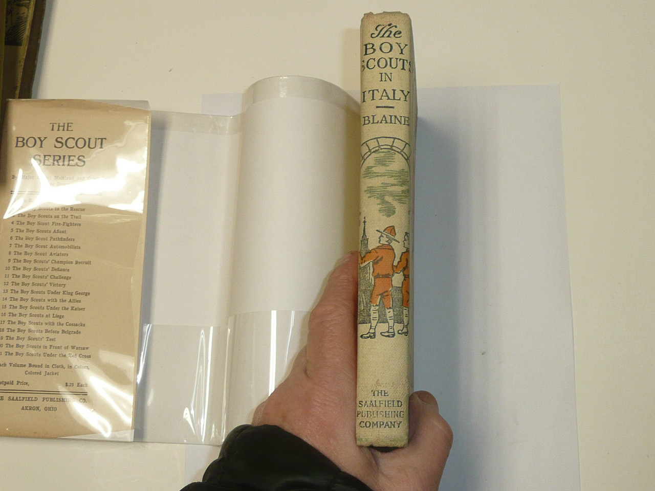 The Boy Scouts In Italy, by Captain John Blaine, 1916 First Edition, Hardbound with Dust Jacket, Boy Scout Story Book