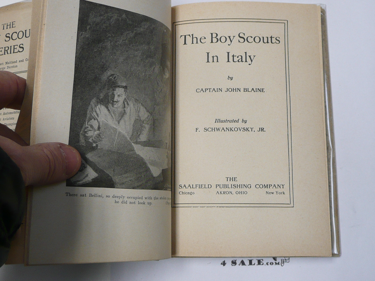 The Boy Scouts In Italy, by Captain John Blaine, 1916 First Edition, Hardbound with Dust Jacket, Boy Scout Story Book