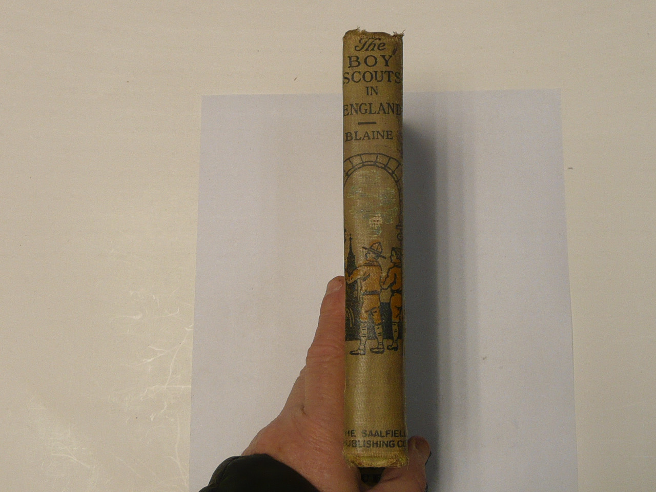 The Boy Scouts In England, by Captain John Blaine, 1916 First Edition, Hardbound, Boy Scout Story Book, worn