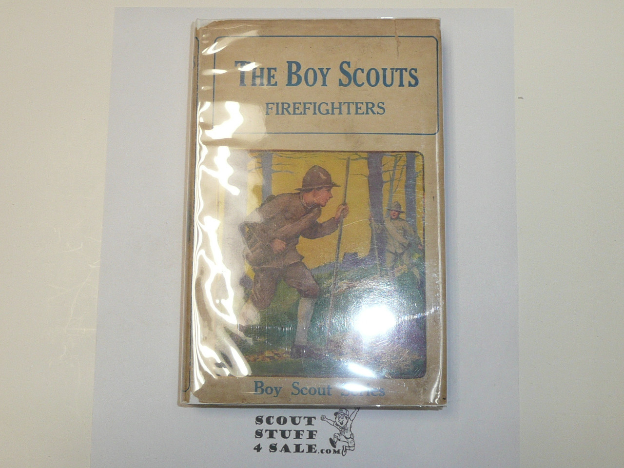 The Boy Scout Firefighters, by George Durston, 1921 First Edition, Hardbound with Dust Jacket, Boy Scout Story Book, green binding