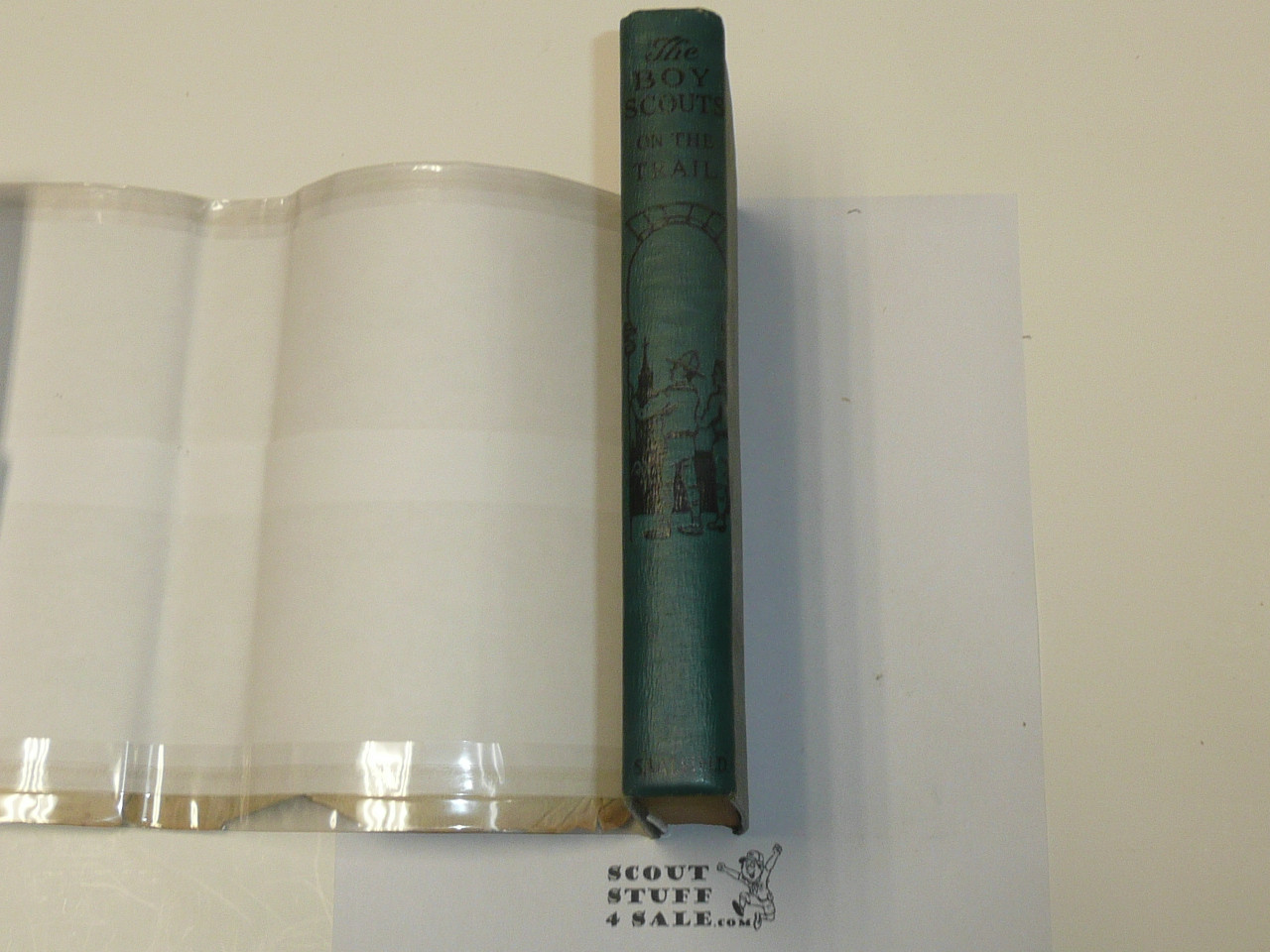The Boy Scouts on the Trail, by George Durston, 1921 First Edition, Hardbound with Dust Jacket, Boy Scout Story Book, grn/blu binding