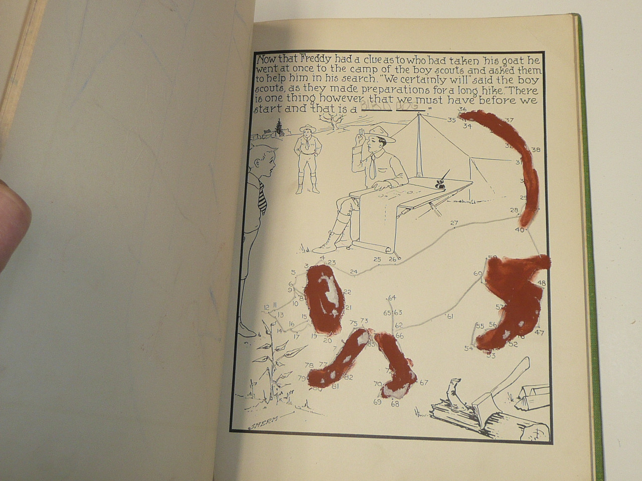 The Great Dot Mystery, by Clifford L. Sherman, 1916, Hardbound, Boy Scout Connect the Dot Activity Book, VERY RARE