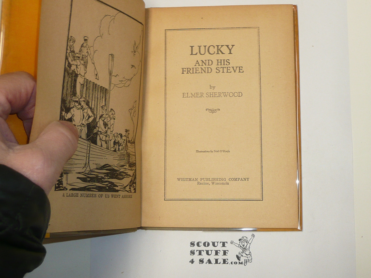 Lucky and His Friend Steve, by Elmer Sherwood, 1922, Hardbound with Dust Jacket, Boy Scout Story Book