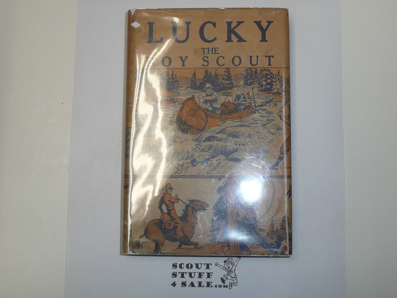 Lucky The Boy Scout, by Elmer Sherwood, 1916, Hardbound with Dust Jacket, Boy Scout Story Book