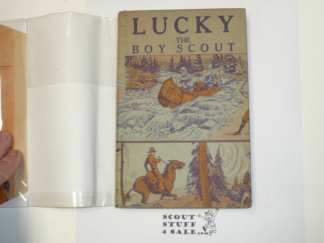 Lucky The Boy Scout, by Elmer Sherwood, 1916, Hardbound with Dust Jacket, Boy Scout Story Book