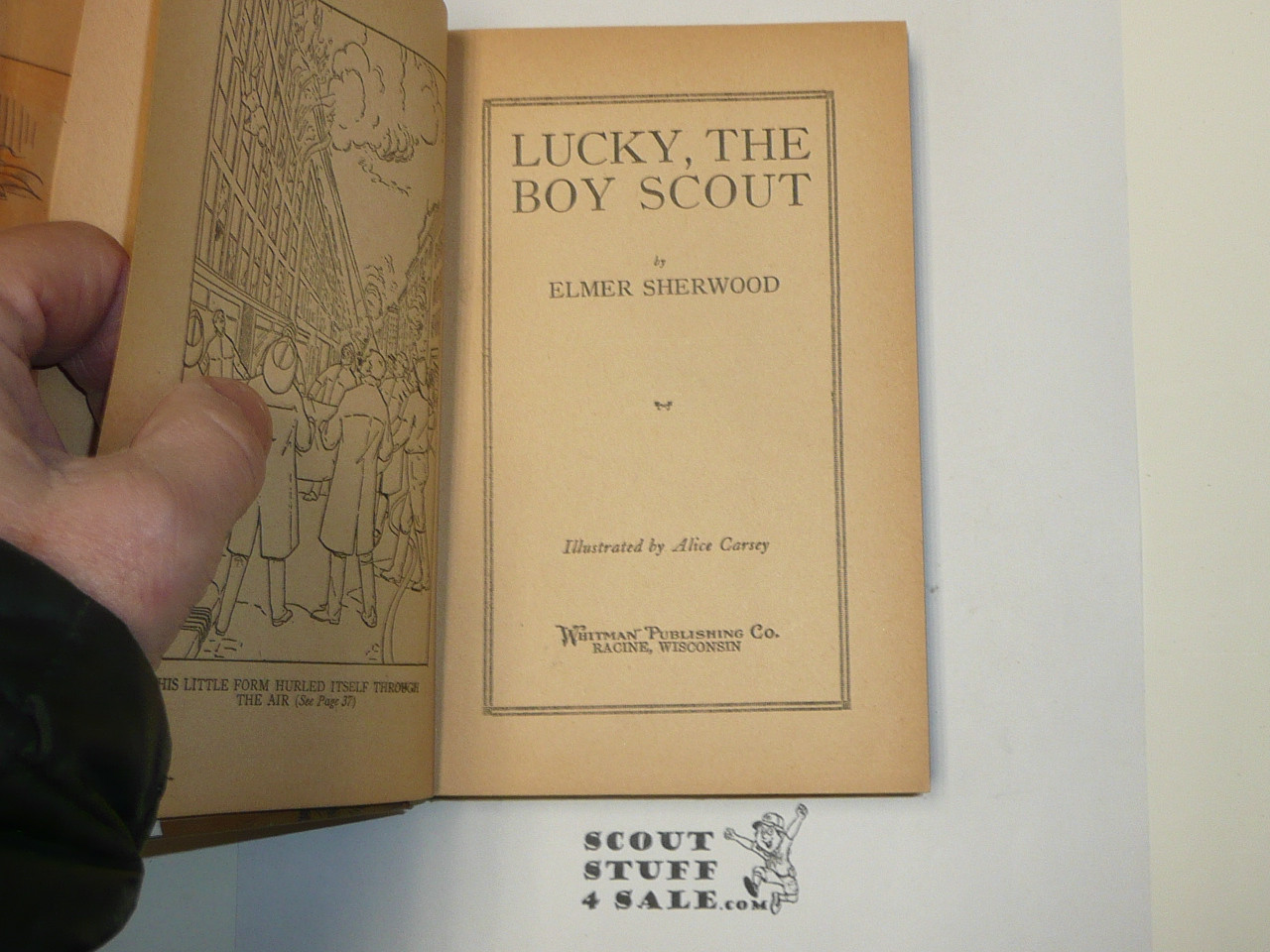 Lucky The Boy Scout, by Elmer Sherwood, 1916, Hardbound with Dust Jacket, Boy Scout Story Book
