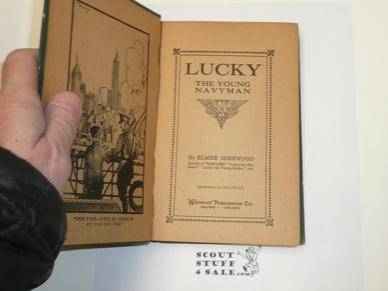 Lucky The Young Navyman, by Elmer Sherwood, 1917 First Edition, Hardbound, Boy Scout Story Book