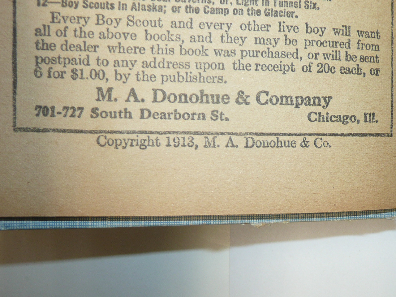 A Lost Patrol or Scout Tactics to the Front, by V. T. Sherman, 1913 First Edition, Hardbound, Boy Scout Story Book