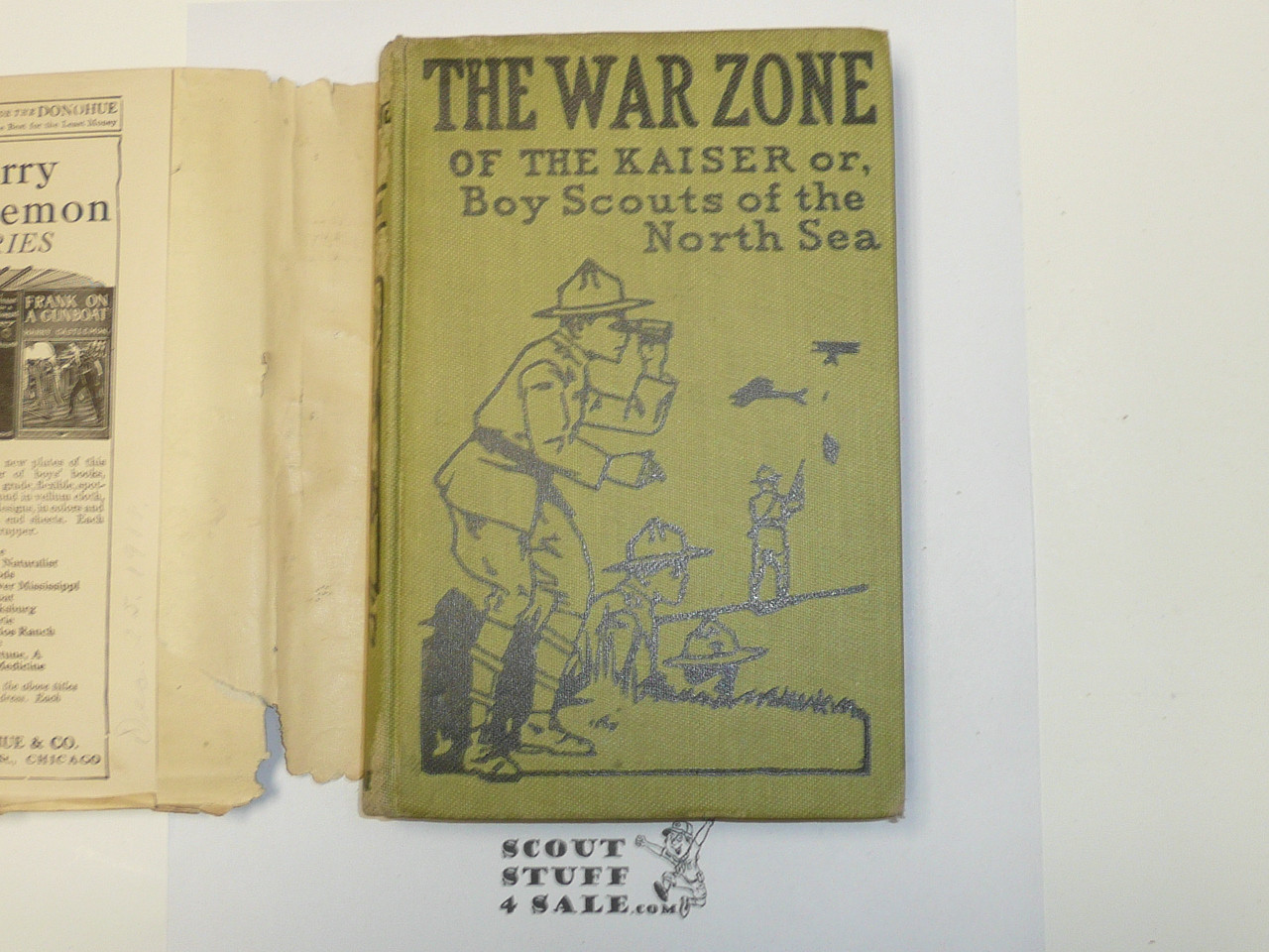 The War Zone of the Kaiser or Boy Scouts of the North Sea, by V. T. Sherman, 1913 First Edition, Hardbound with dust jacket, Boy Scout Story Book