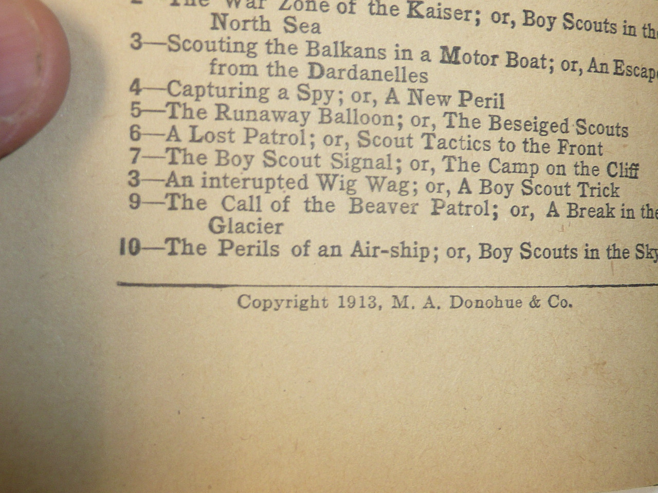 The War Zone of the Kaiser or Boy Scouts of the North Sea, by V. T. Sherman, 1913 First Edition, Hardbound with dust jacket, Boy Scout Story Book