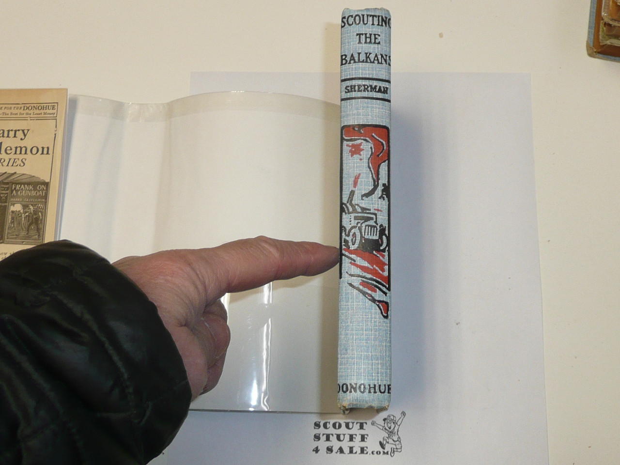 Scouting the Balkans in a Motor Boat or An Escape from the Dardanelles, by V. T. Sherman, 1913 First Edition, Hardbound with dust jacket, Boy Scout Story Book