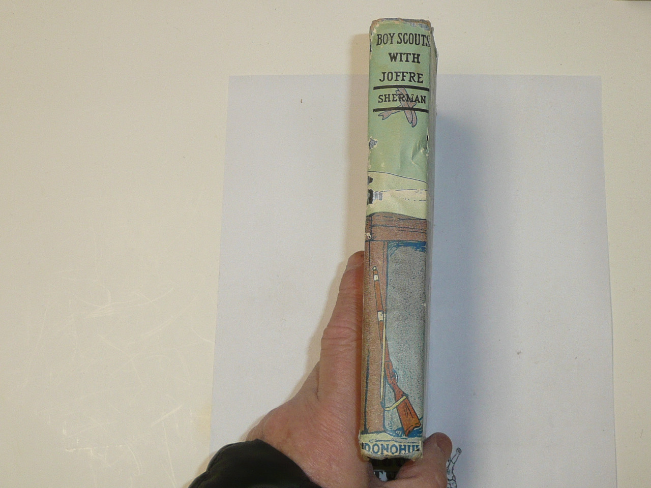 Boy Scouts With Joffre or In the Trenches in Belgium, by V. T. Sherman, 1915, Hardbound with dust jacket, Boy Scout Story Book, blue binding