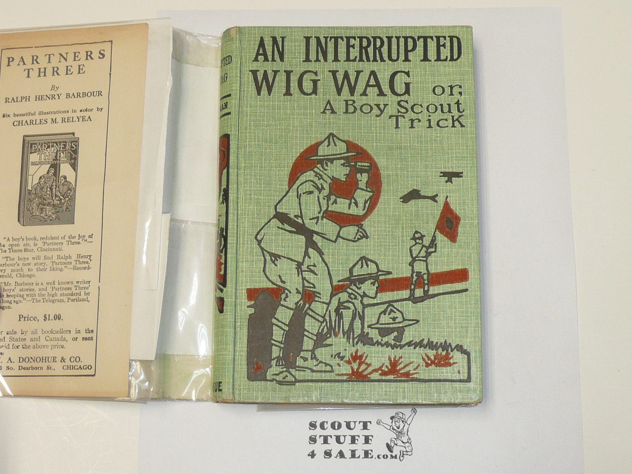 An Interrupted Wig Wag or A Boy Scout Trick, by V. T. Sherman, 1913 First Edition, Hardbound with dust jacket, Boy Scout Story Book