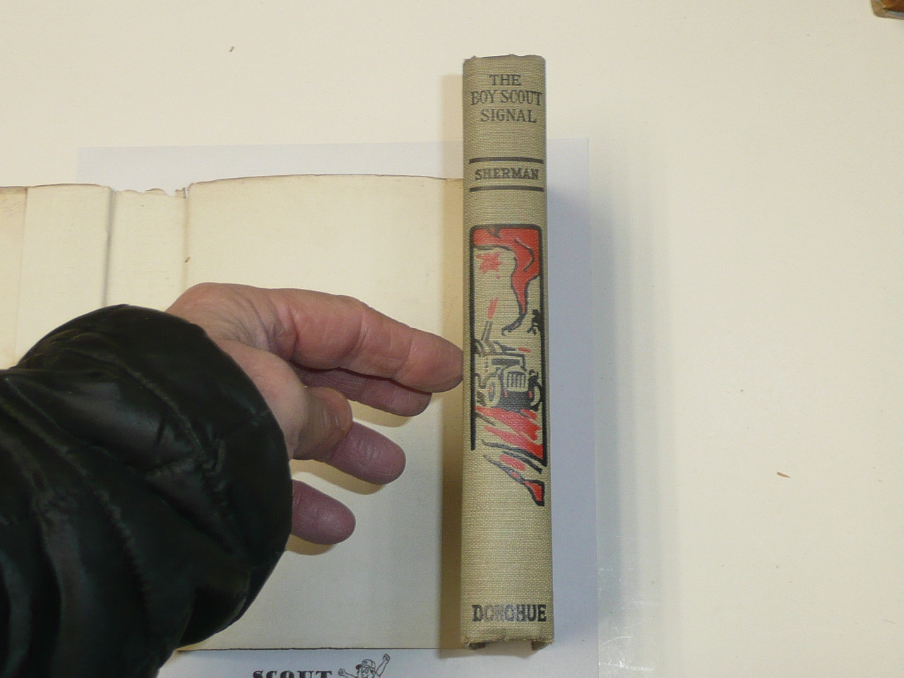 The Boy Scout Signal or The Camp on the Cliff, by V. T. Sherman, 1913 First Edition, Hardbound with dust jacket, Boy Scout Story Book