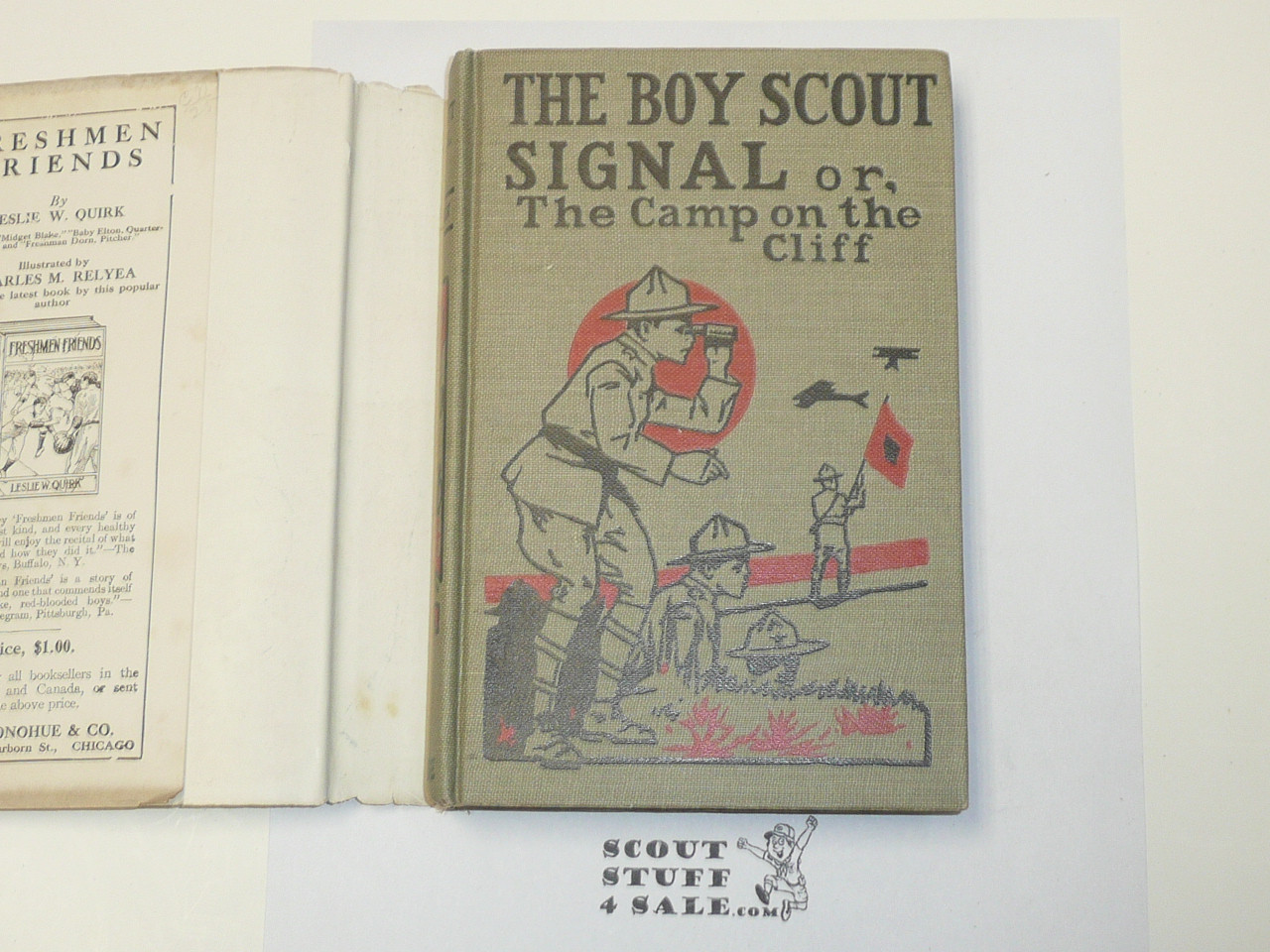 The Boy Scout Signal or The Camp on the Cliff, by V. T. Sherman, 1913 First Edition, Hardbound with dust jacket, Boy Scout Story Book