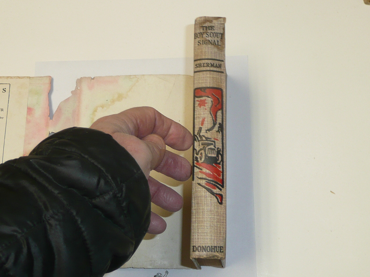 The Boy Scout Signal or The Camp on the Cliff, by V. T. Sherman, 1913 First Edition, Hardbound with dust jacket, Boy Scout Story Book, fragile jacket