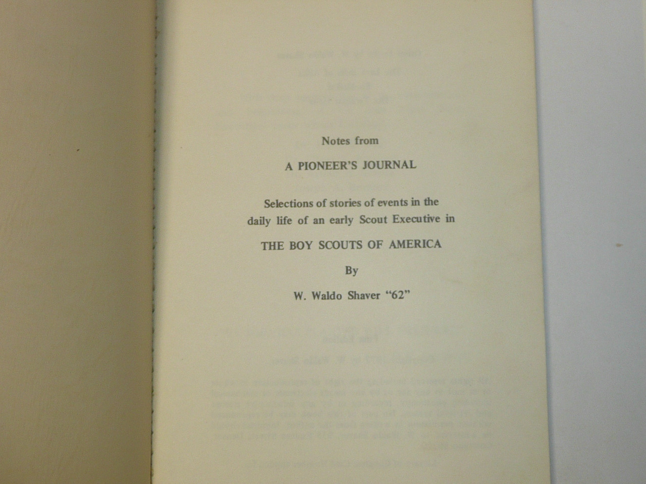 A Pioneer's Journal of Scouting Stories, 1977 printing, Boy Scouts of America