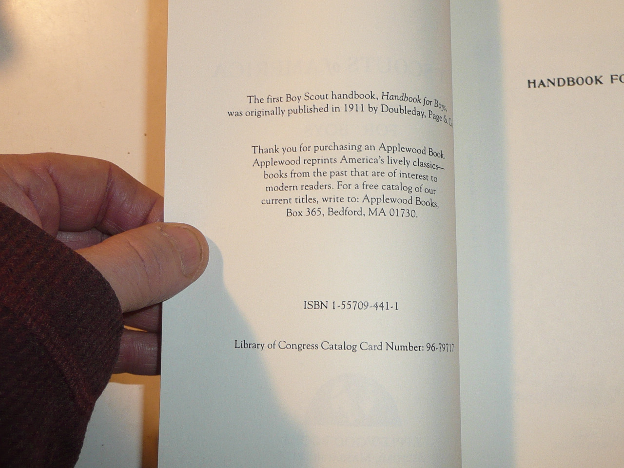 Official Handbook for Boys, Boy Scouts of America, Reprint of the 1911 Handbook, Applewood Books