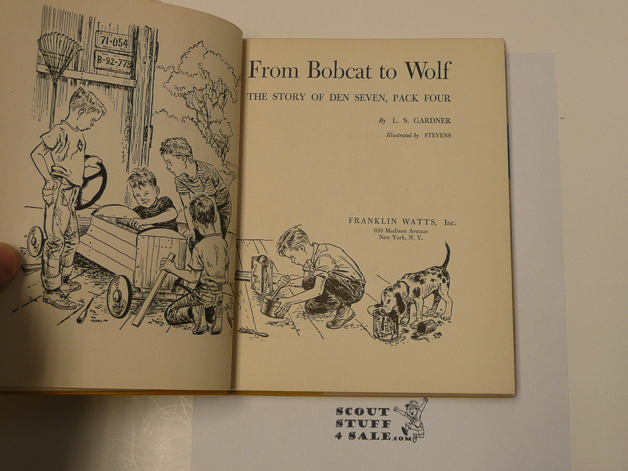 From Bobcat to Wolf the Story of Den Seven Pack Four, by L. S. Gardner, 1952 First Edition, Hardbound with Dust Jacket, Boy Scout Story Book