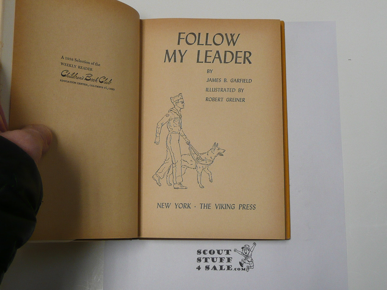 Follow My Leader, by James B. Garfield, 1957 First Edition, Hardbound with dust jacket, Boy Scout Story Book