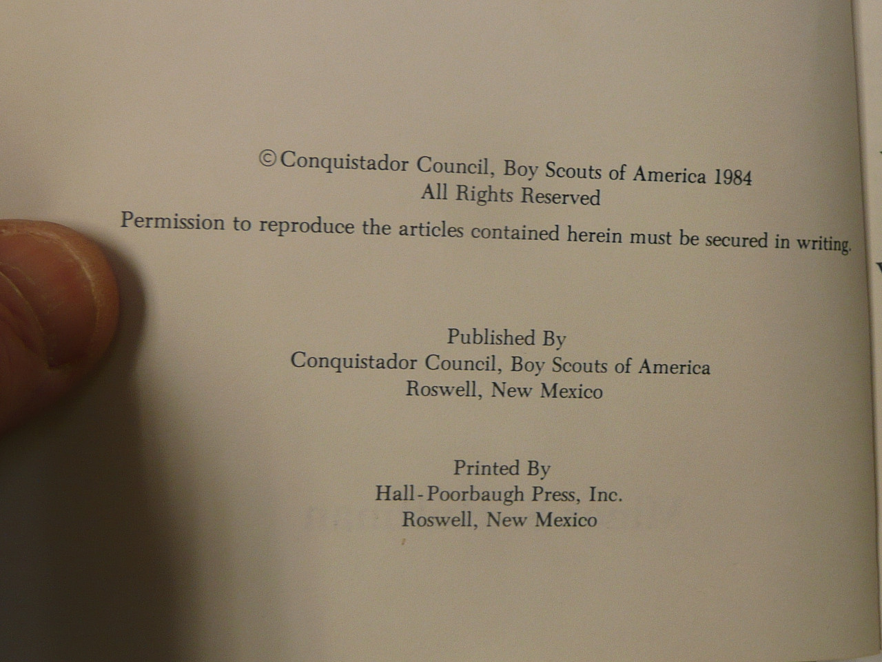 Saga of Potato Canyon, A History of the Conquistador Council, By Minor Huffman, 1984