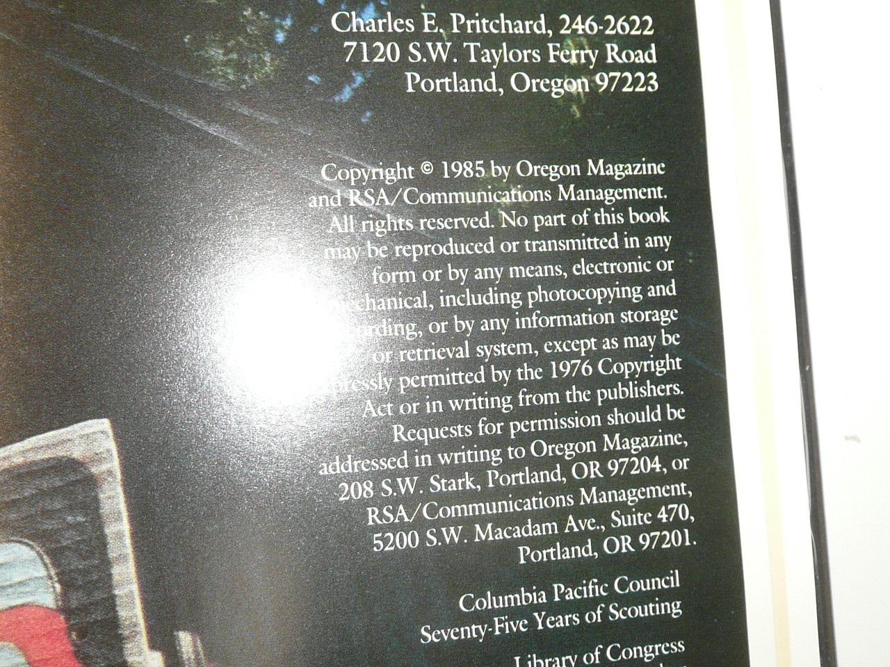 75 Years of Scouting in Columbia Pacific Council, Boy Scouts of America, By Charles E. Pritchard, 1985, Hardbound with dust jacket