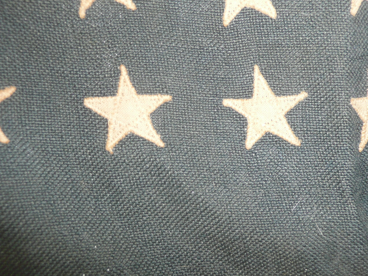 Original 48 star United States Flag, sewn stripes and stars, Linen material, some small holes, 2' x 3', FLG6