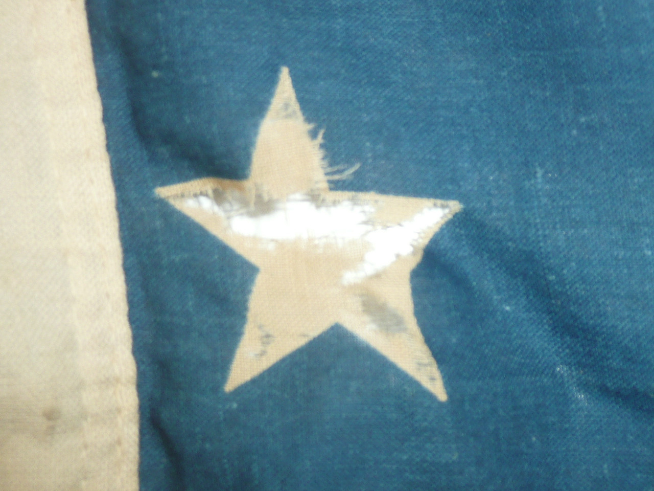 Original 48 star United States Flag, sewn stripes and dyed stars, Linen material, some small holes, 3' x 5', FLG7