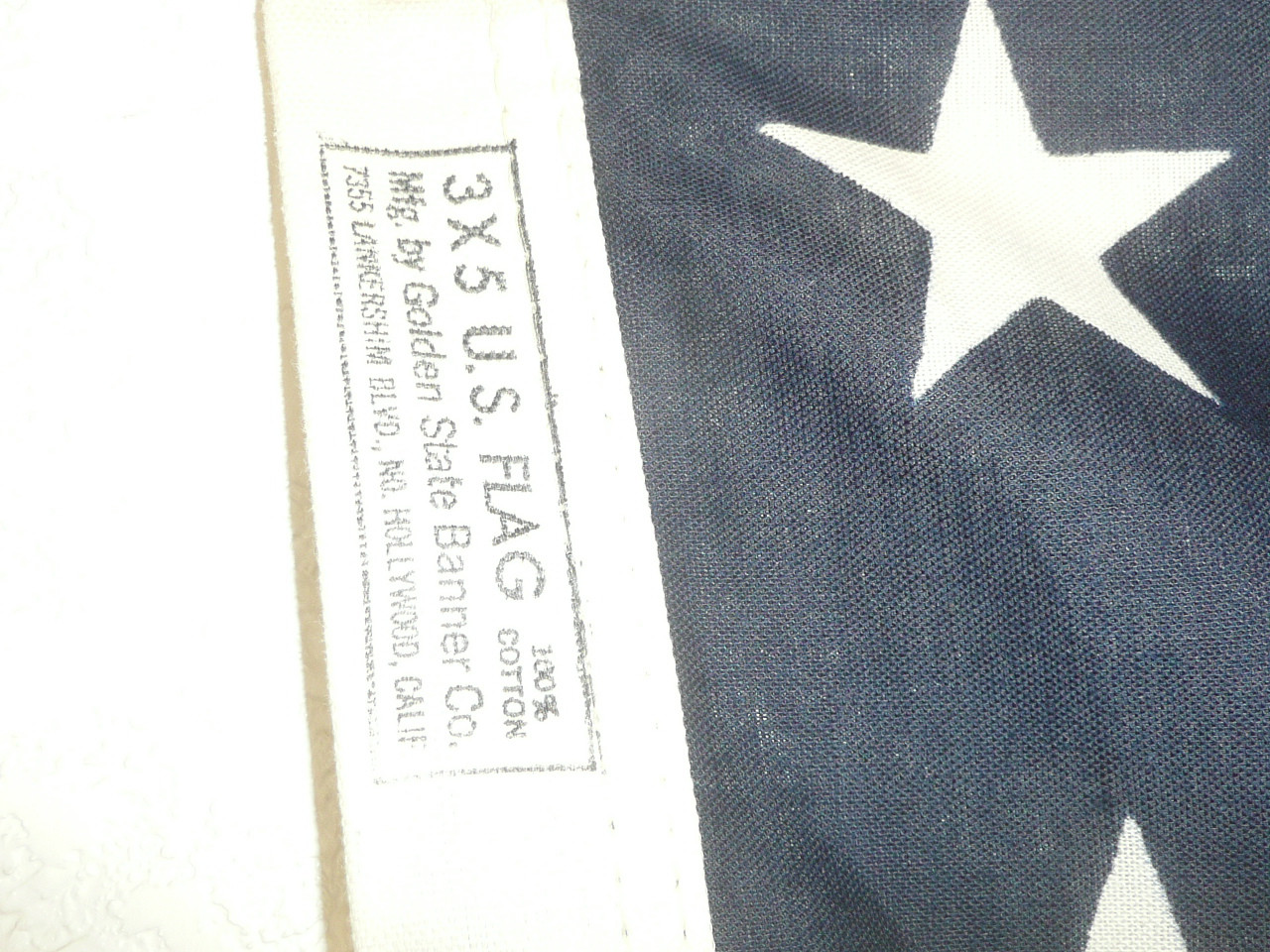 Original 50 star United States Flag, dyed stripes and stars, 3'x5', FLG11