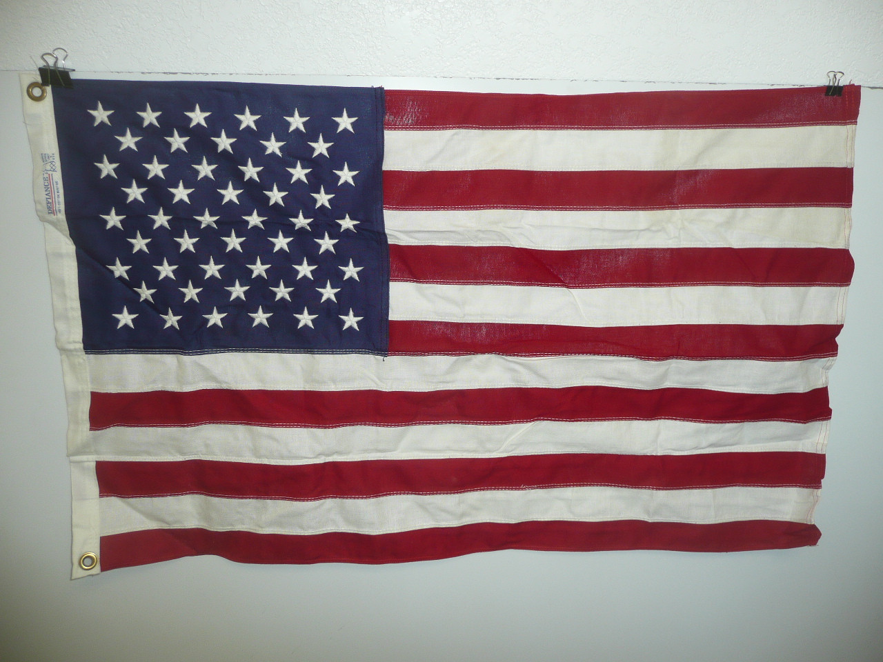 Original 50 star United States Flag, sewn stripes and embroidered stars, 2'x3', FLG13