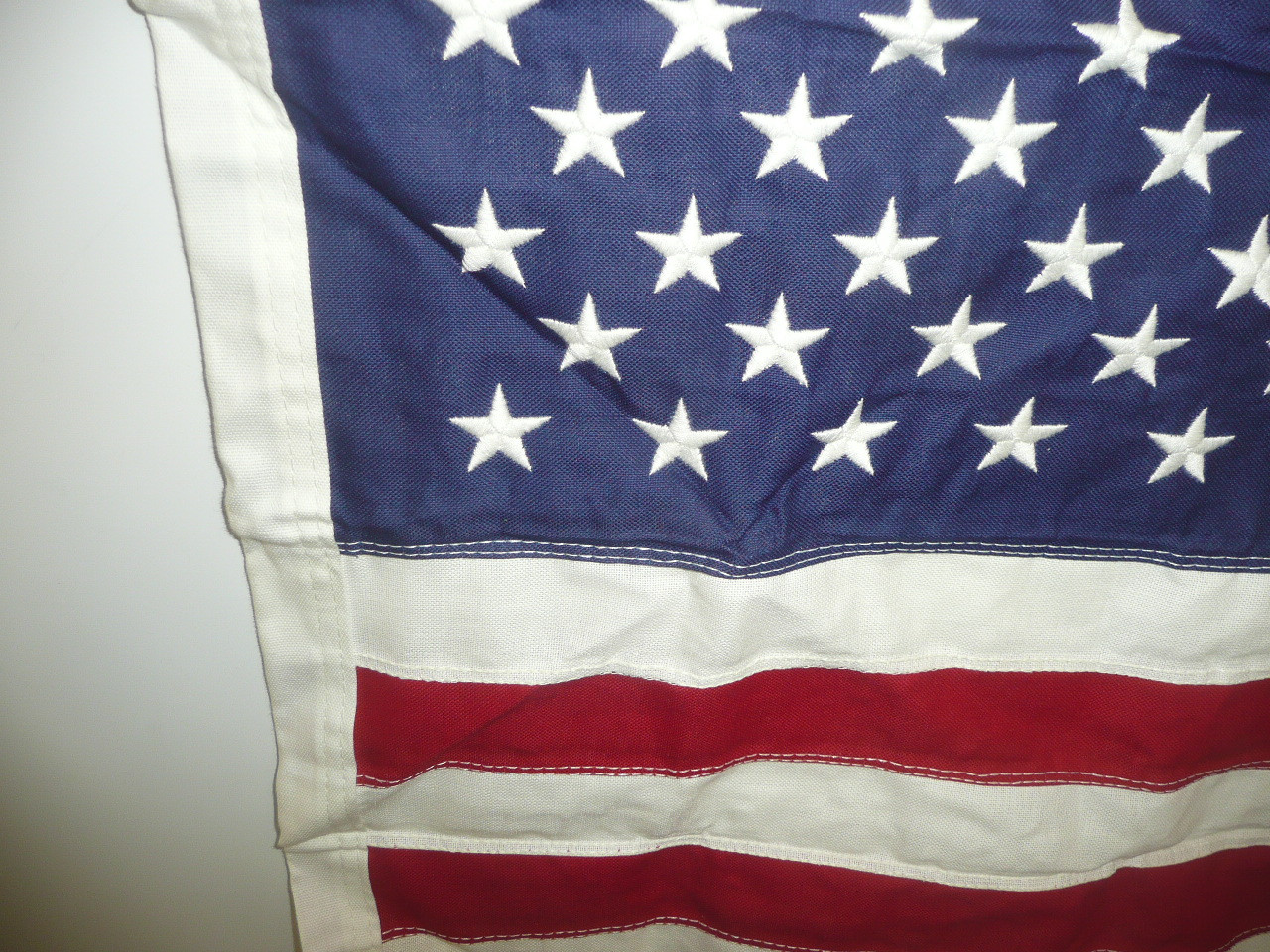 Original 50 star United States Flag, sewn stripes and embroidered stars, 2'x3', FLG13