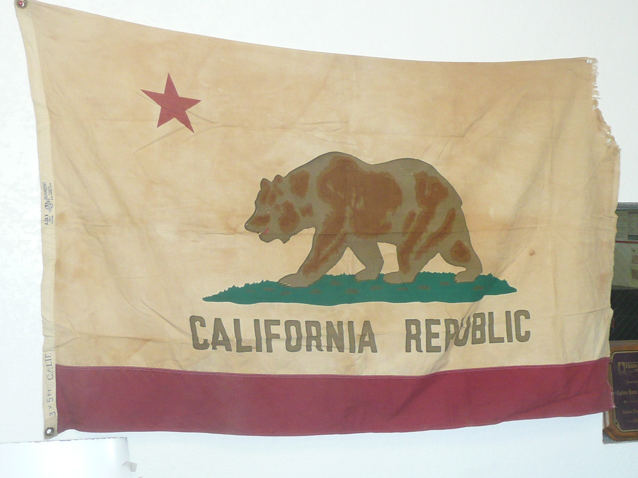 California State Flag, 3'x5', well used