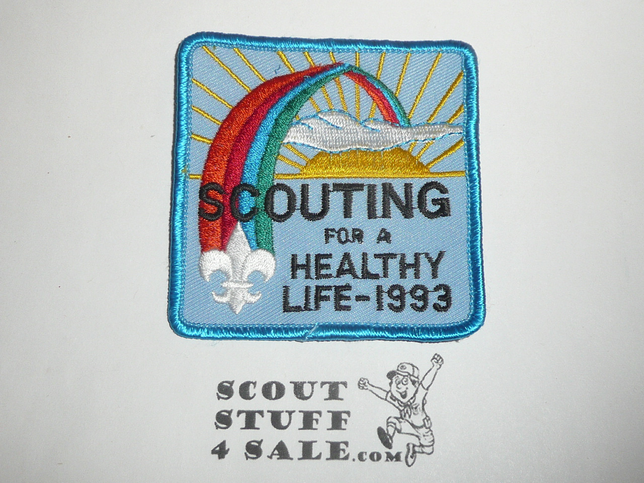 Scouting for a Healthy Life, BSA Theme Patch, 1993, blue bdr