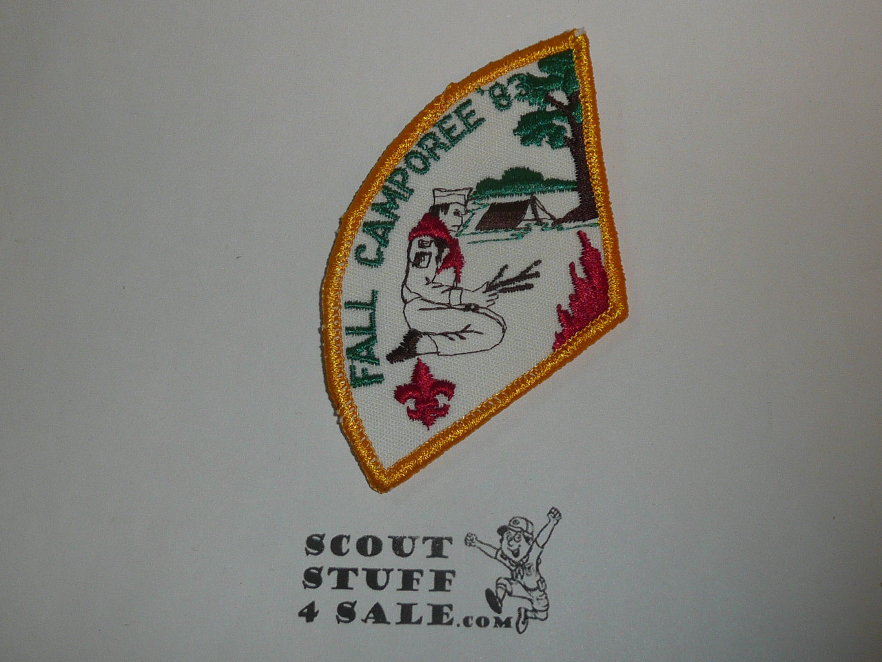 1983 Fall Camporee Patch, Generic BSA issue, white twill, yellow r/e bdr