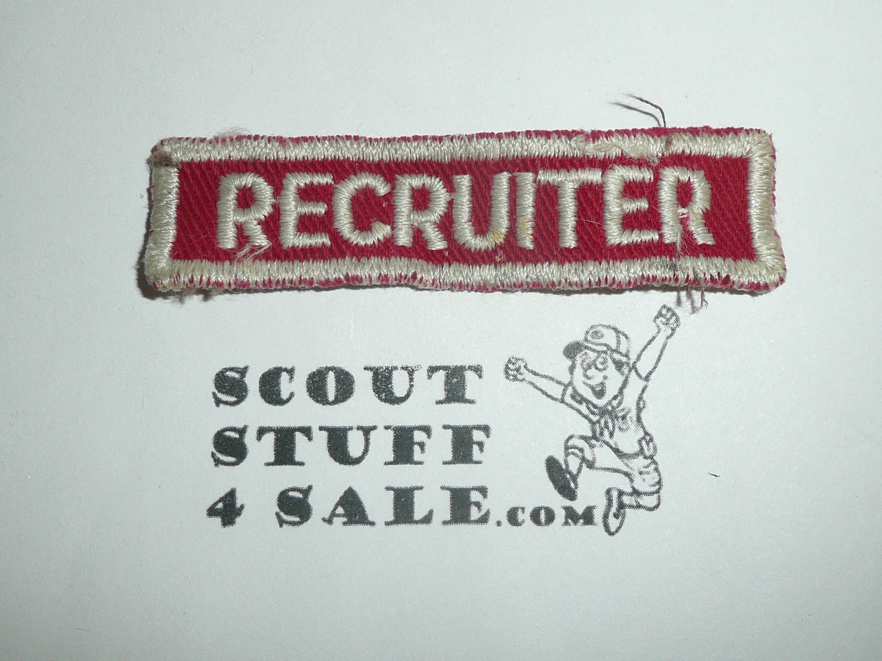 Recruiter Patch, BSA Generic Issue, red twill with wht c/e bdr, used