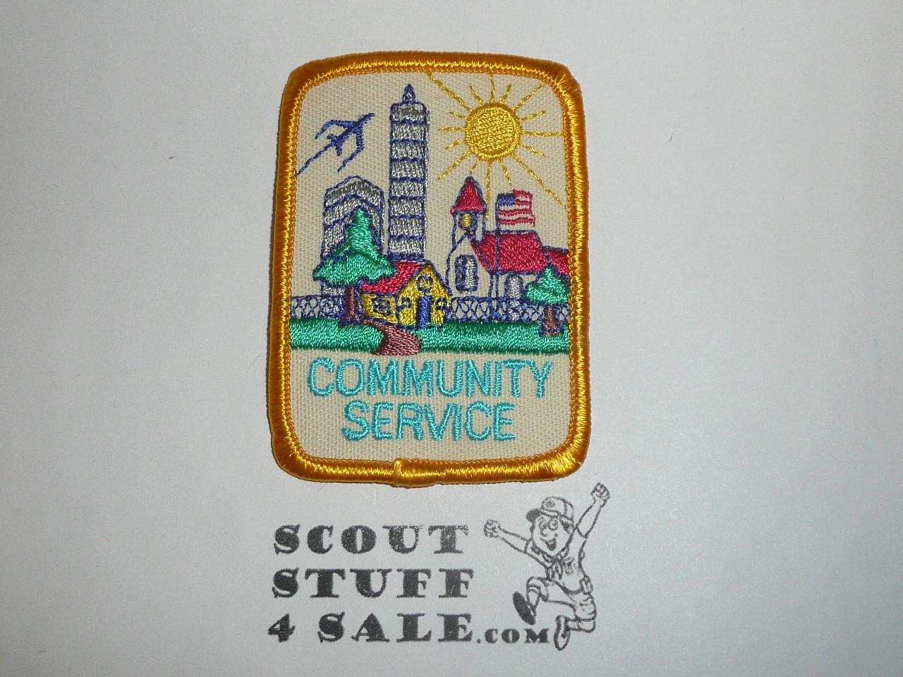 Community Service Patch, Generic BSA Activity, tan twill